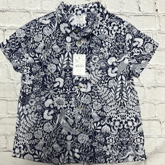 NWT Crewcuts J. crew Linen Blend Top Hawaiian 4/5 - Picture 1 of 4